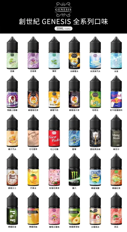 30ml煙油 創世紀煙油 GENESIS小煙煙油 適用各種類小煙機 711到付